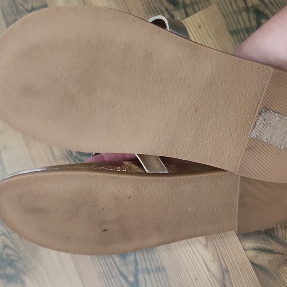 Jack Rogers Casual Collins Footbed Sandal Platinum Matte Gold Leather Size 9 - Picture 8 of 8